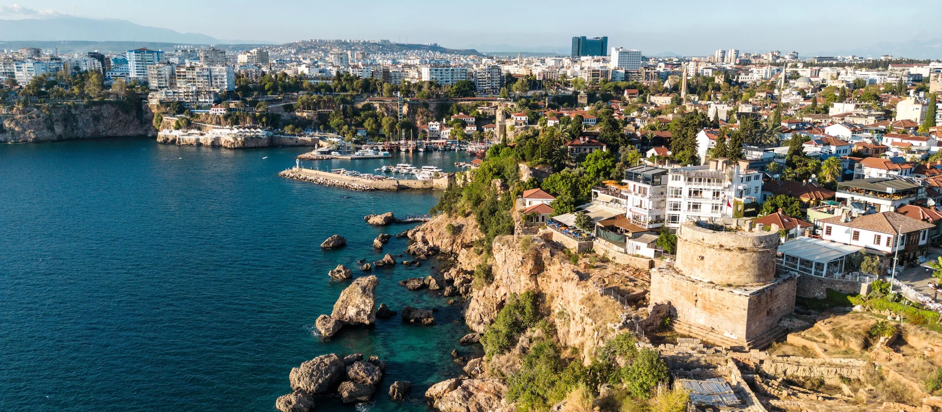 Antalya old town and Mediterranean coastline